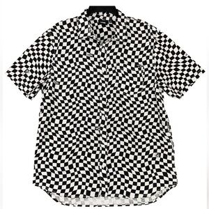 Men's Vans Off The Wall Black and White Checkered Shirt sz Large NWT